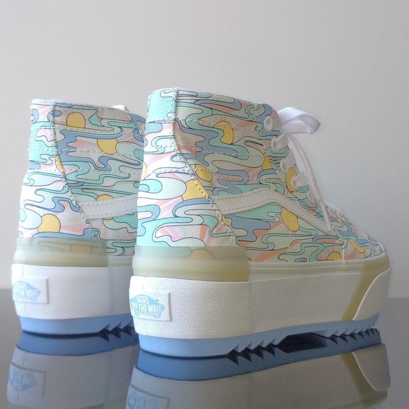 Vans Women's Sk8-Hi Tapered Stacked / Platform UV Ink Sunwaves Canvas Sneaker - Picture 8 of 15